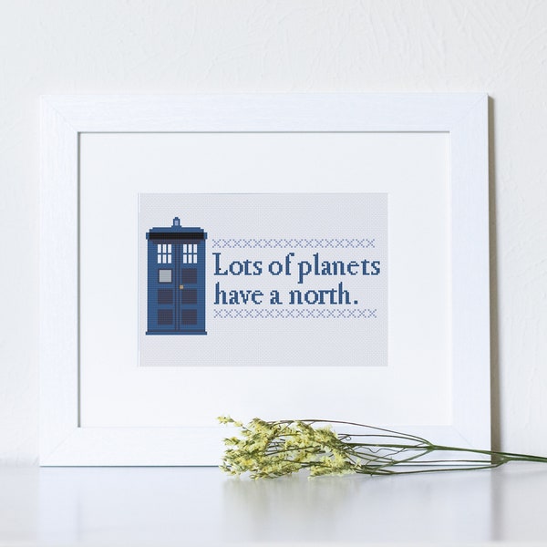 PATTERN: Lots of planets have a north, Dr. Who pdf cross stitch chart - instant download