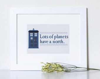 PATTERN: Lots of planets have a north, Dr. Who pdf cross stitch chart - instant download