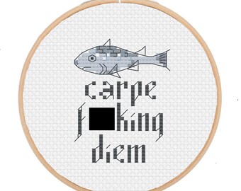 PATTERN: Carpe F*cking Diem rude cross stitch pattern - instant download