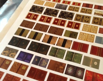 1:12 Scale Antique Book Covers, Printable Dollhouse Miniatures (PDF)