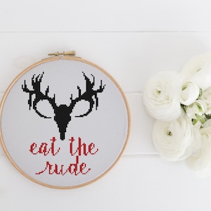 PATTERN: Eat the rude - Hannibal cross stitch pattern - instant download
