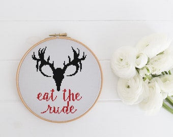 MUSTER: Eat the rude - Hannibal Kreuzstich Stickmuster