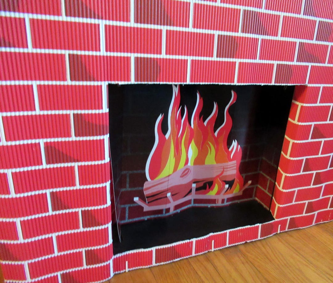 NOS NIP Retro Corobuff Corrugated Fireplace 7 X 30 X 38 Red Brick Yule ...