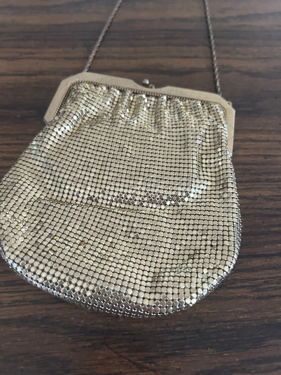Antique Whiting and Davis gold mesh handbag - image 5