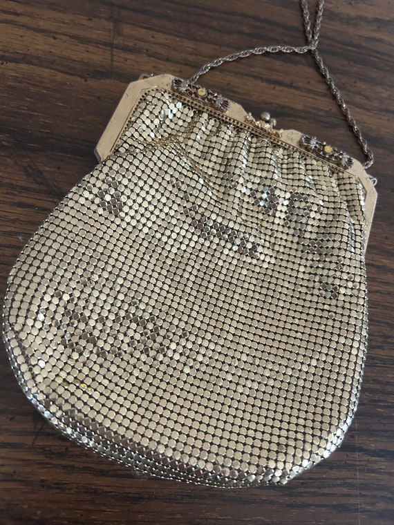 Antique Whiting and Davis gold mesh handbag - image 7