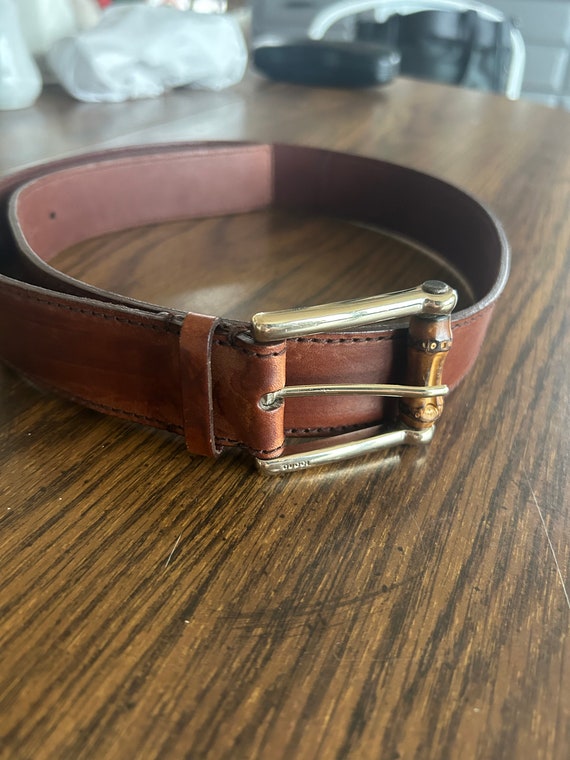 Vintage Gucci Belt - brown leather