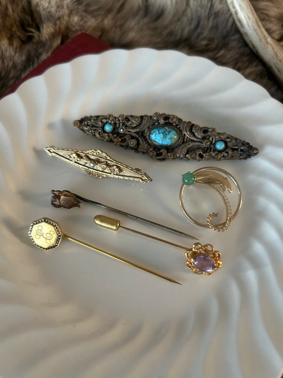 Set / Lot of 6 antique pins - image 3