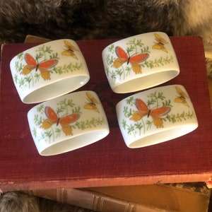 Set of 4 - 1960s napkin rings by Shafford Japan