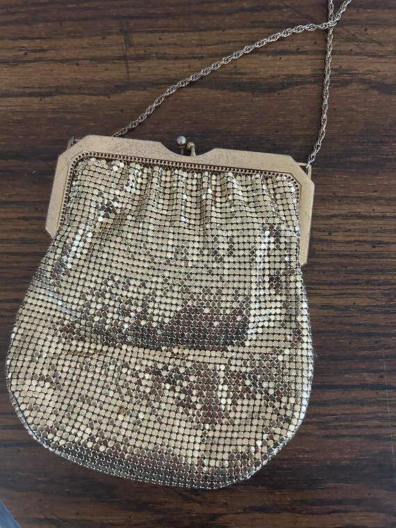 Antique Whiting and Davis gold mesh handbag - image 3