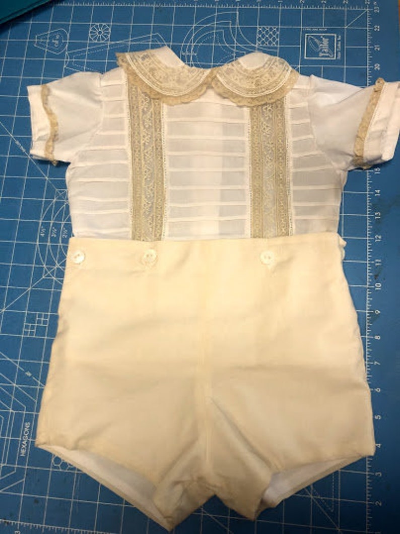 boys heirloom button on shirt and shorts