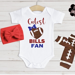 Cutest football fan baby bodysuit, Buffalo football baby bodysuit, football bodysuit, baby shower gift