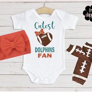 Cutest football fan baby bodysuit, Miami football, Miami bodysuit, baby shower gift