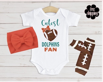 Cutest football fan baby bodysuit, Miami football, Miami bodysuit, baby shower gift