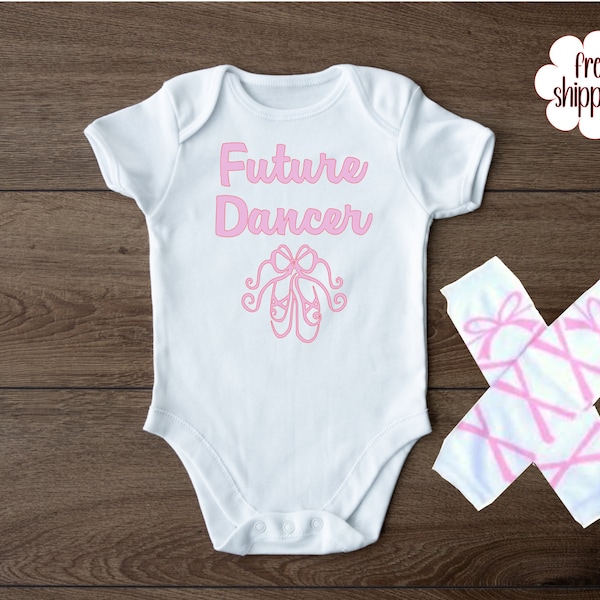 Future dancer baby bodysuit, ballet slippers baby bodysuit