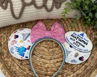 DCP inspired mouse ears, park ears, mouse headband, DCP gift