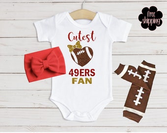 Cutest football fan baby bodysuit, San Fran football, San Francisco bodysuit, baby shower gift