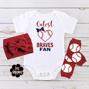 Cutest Baseball fan baby bodysuit, Atlanta baseball, Atlanta baby gift, baby shower gift