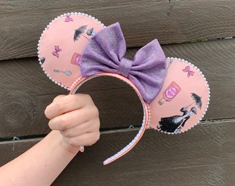 Mary inspired Mouse ears, park ears, Mouse headband