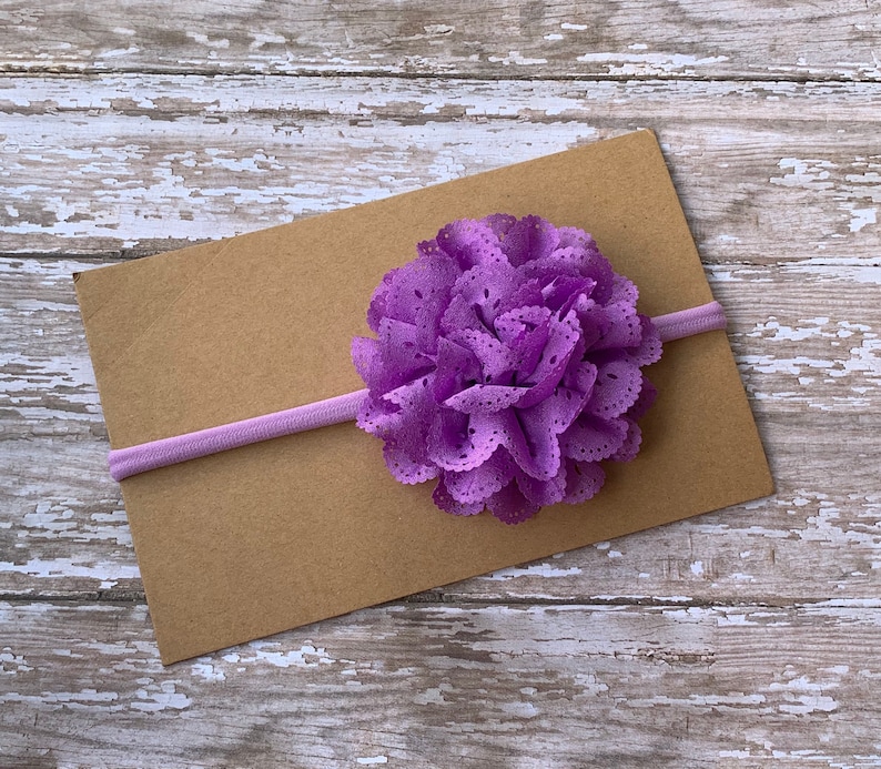 Purple clothing for babies and toddlers - Purple flower headband for baby