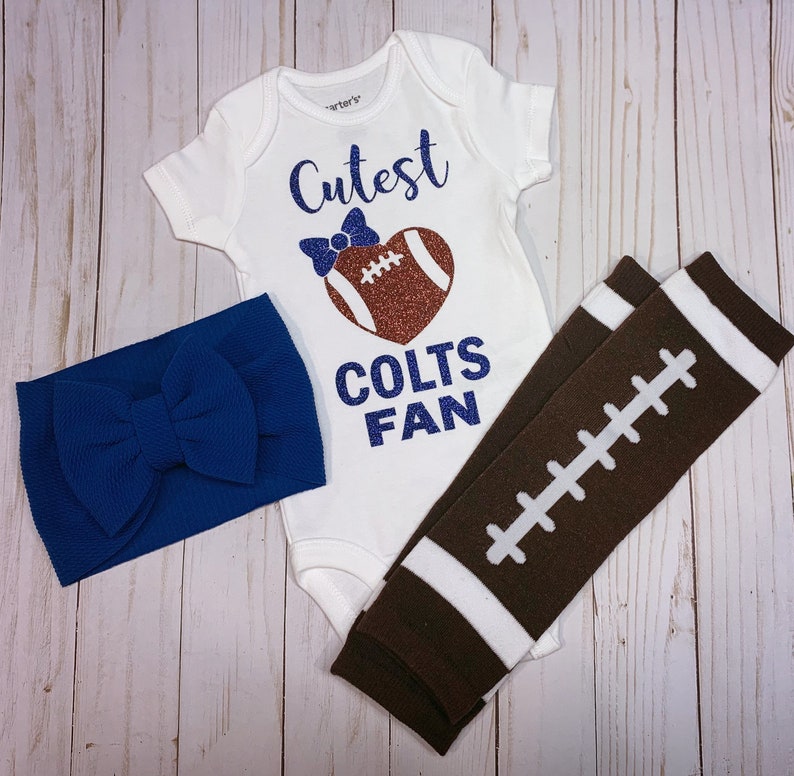 Indianapolis baby bodysuit football bodysuit Cutest Colts fan baby bodysuit