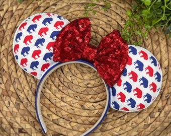 Buffalo football inspired Mouse ears, Mouse headband, park ears, Buffalo inspired Mouse ears