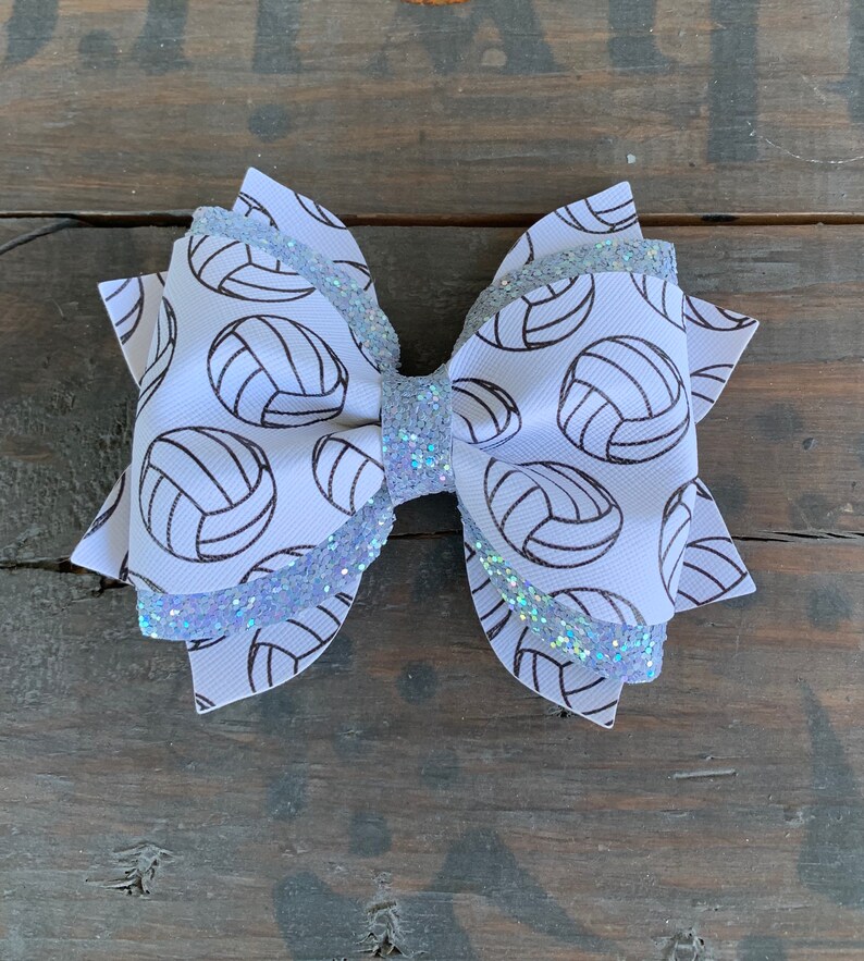 sports hair bow Volleyball girls hair bow girls hair bow