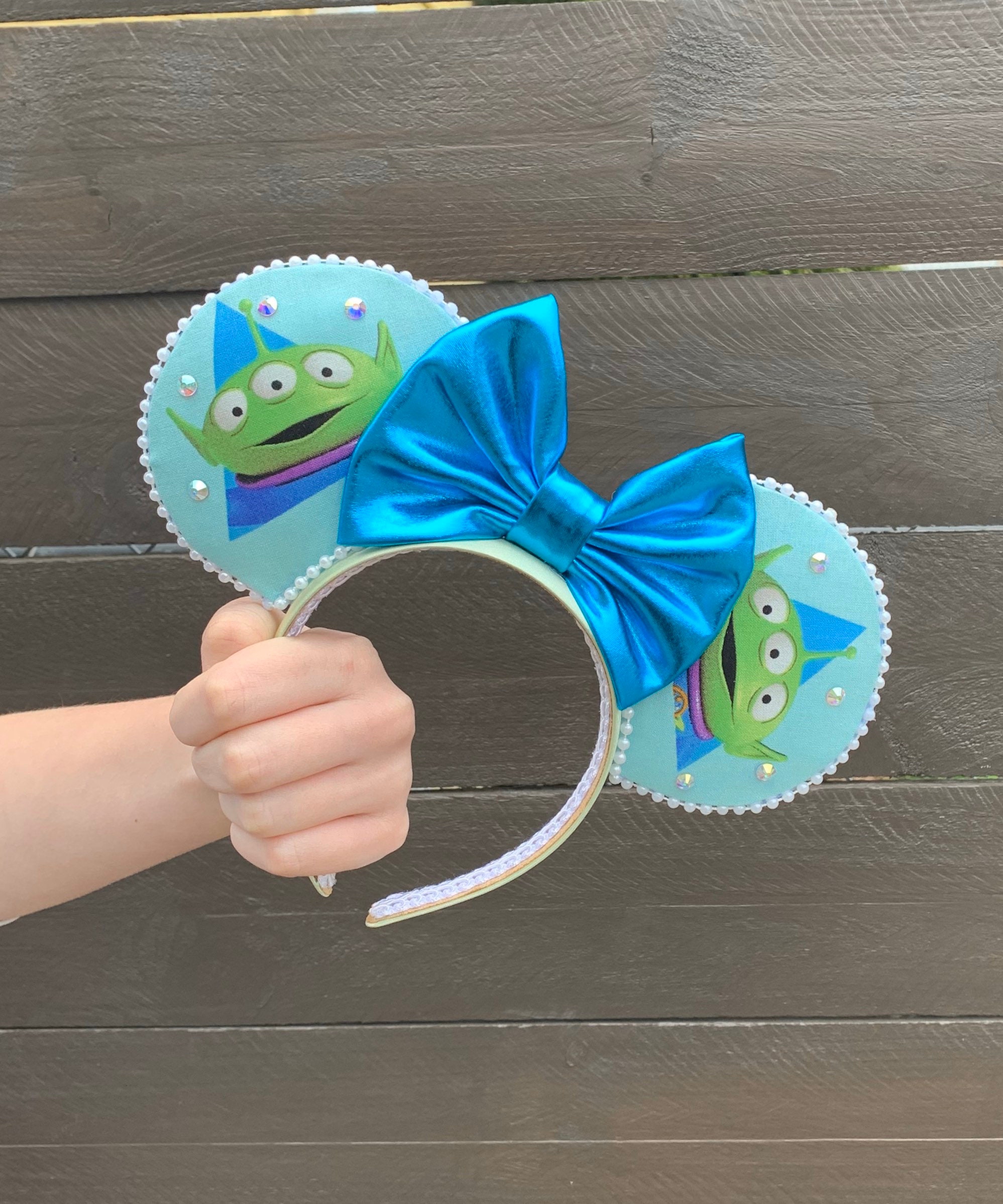 Toy Alien Inspired Mouse Ears, Mouse Headband, Green Alien  display picture 2