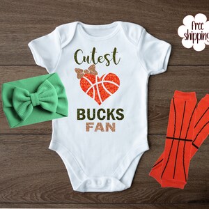 Cutest Basketball fan baby bodysuit, basketball bodysuit, Milwaukee basketball baby gift, baby shower gift