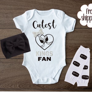 Cutest hockey fan baby bodysuit, hockey baby bodysuit,  LA hockey baby gift, LA hockey, baby shower gift