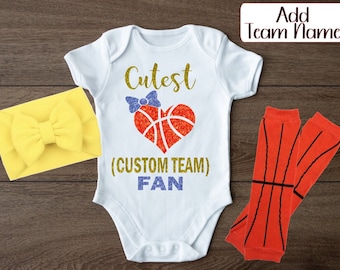 Custom basketball outfit for baby girl, Cutest basketball fan baby bodysuit, basketball sports outfit, baby shower gift