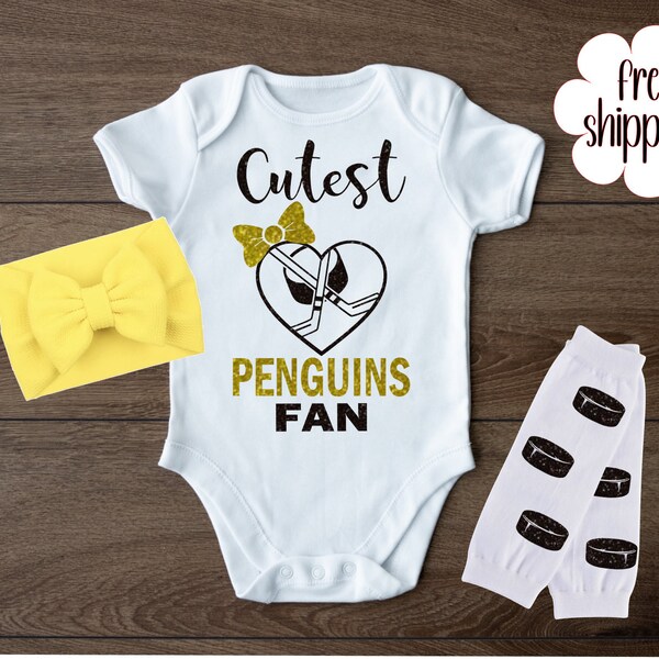 Cutest hockey fan baby bodysuit, hockey baby bodysuit, Pittsburgh hockey baby gift, Pittsburgh hockey, baby shower gift