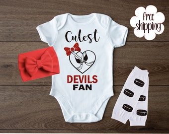 Cutest hockey fan baby bodysuit, hockey baby bodysuit,  NJ hockey baby gift, NJ baby gift, baby shower gift