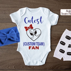 Custom hockey outfit for baby girl, Cutest hockey fan baby bodysuit, hockey baby bodysuit,  baby gift, baby shower gift, baby sports outfit