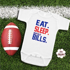 Eat Sleep football baby bodysuit, Buffalo football, Buffalo football baby gift, baby shower gift