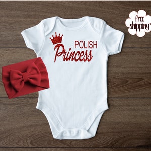 Polish princess baby bodysuit