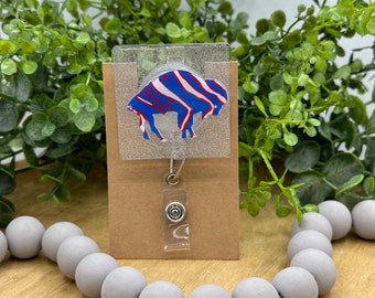 Buffalo football retractable badge reel, medical badge reel, medical gift, nurse gift, teacher badge reel