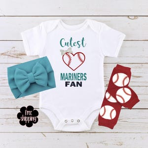 Cutest baseball fan baby bodysuit, Seattle baseball, Seattle baby gift, baby shower gift