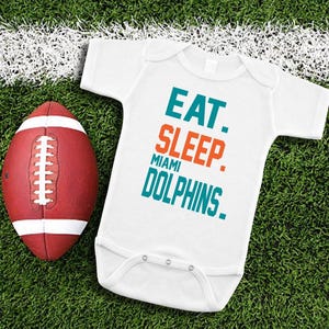 Eat sleep football baby bodysuit, Miami football, Miami football baby gift, baby shower gift