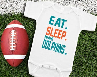 Eat sleep football baby bodysuit, Miami football, Miami football baby gift, baby shower gift