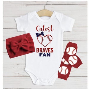 Cutest Baseball fan baby bodysuit, Atlanta baseball, Atlanta baby gift, baby shower gift