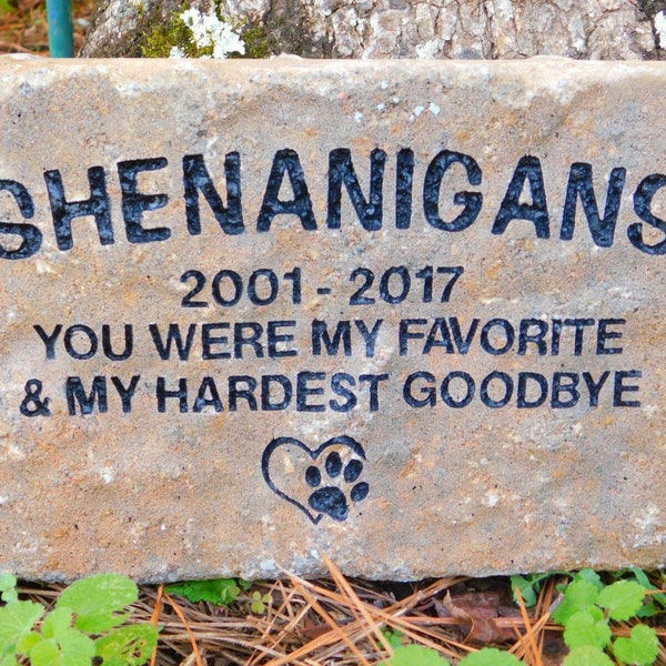 Pet memorial stone dog or cat personalized  engraved large paver stone