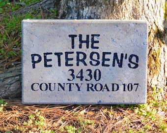 Address stone, Address Sign Personalized Engraved Large Paver Stone. Address Marker,Greeting stone. Home Address Stone. Home decor gift.