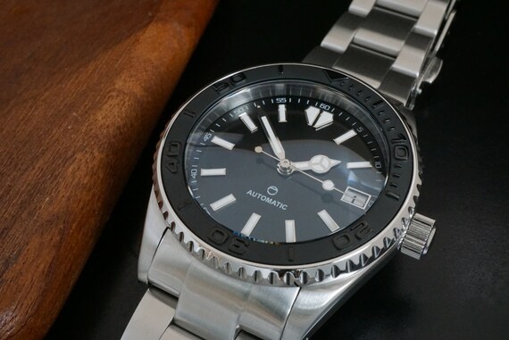 Bespoke Custom Seiko Mod Black Sunburst Yactmaster Homage Etsy