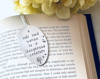 Custom spoon bookmarks, Flattened teaspoon bookmarks, Fun gift for bookworm friend, Book club gift, hand stamped bookmarks, Daughter gift