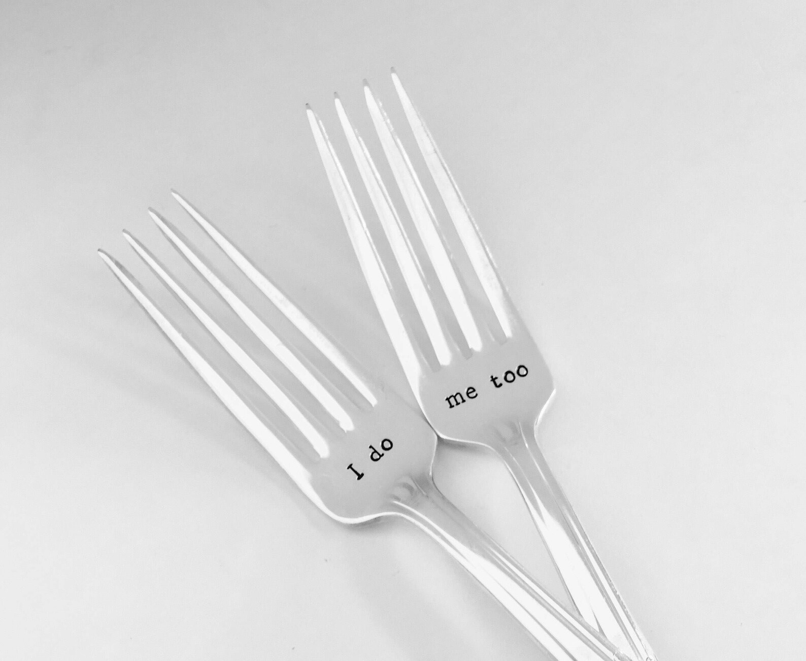 Vintage Hand Stamped Wedding Forks Engraved Silver Plate I Etsy