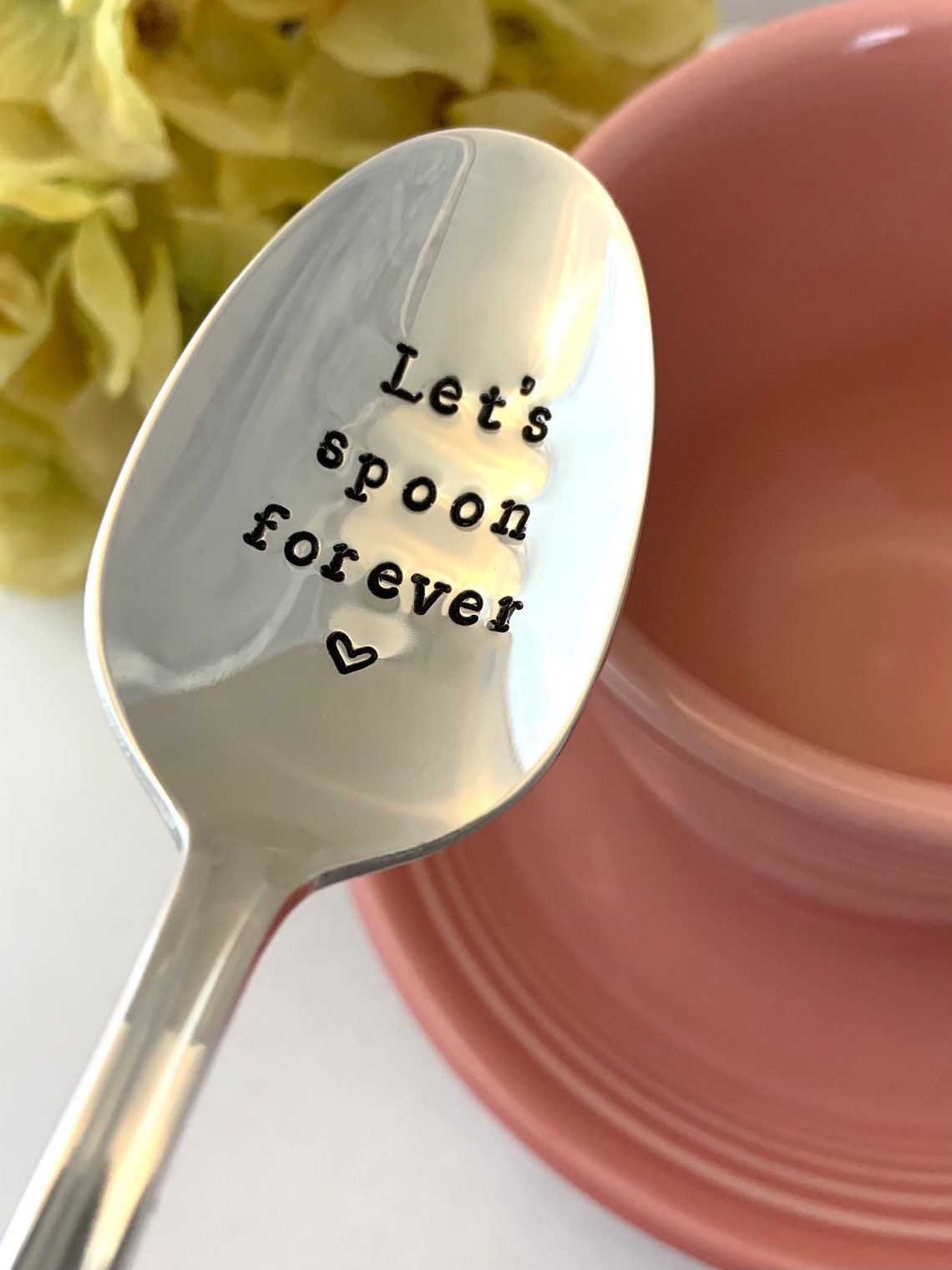Lets Spoon Forever Spoon Vintage Hand Stamped Coffee Spoons Etsy
