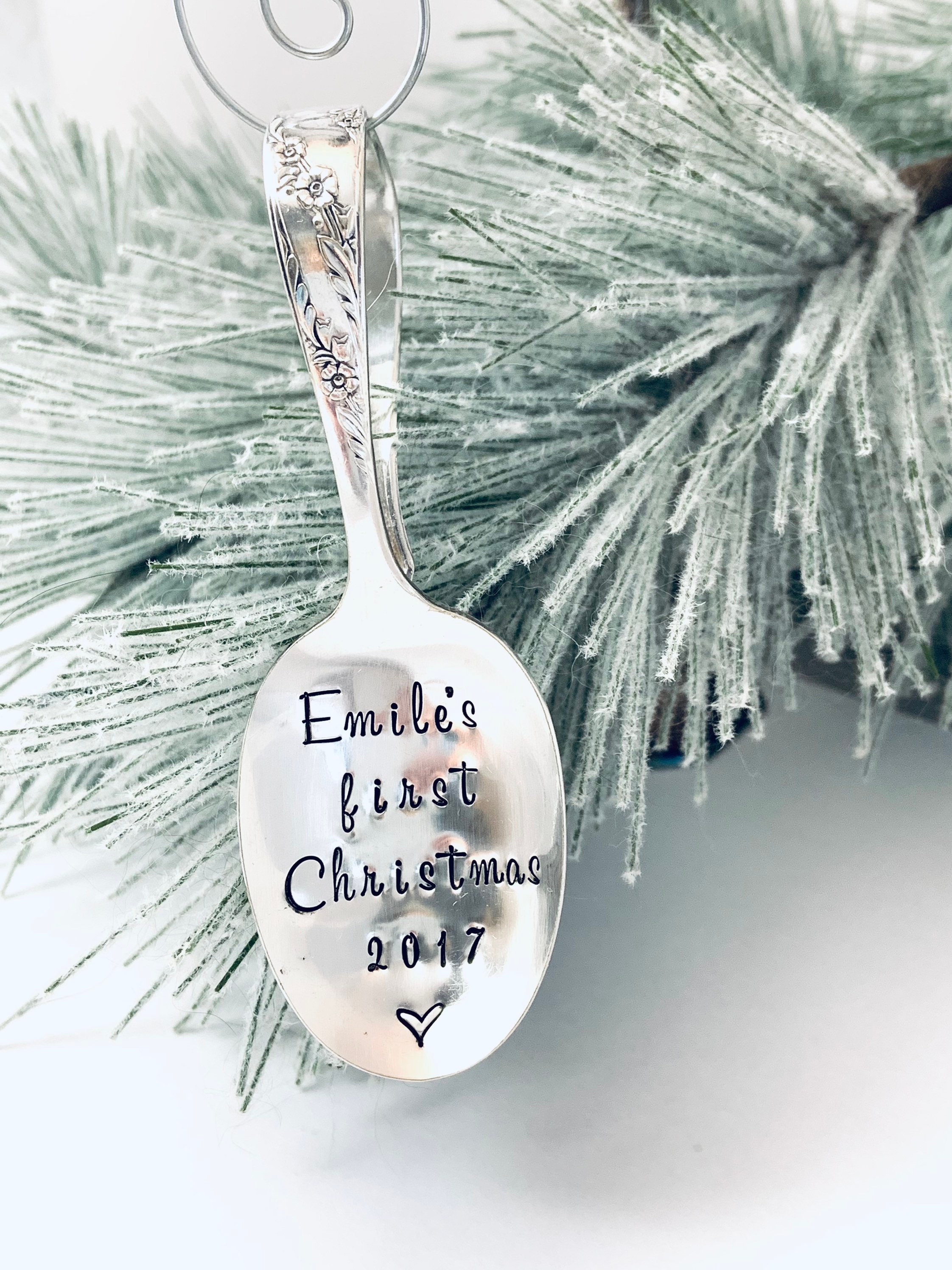 Baby spoon ornament deals