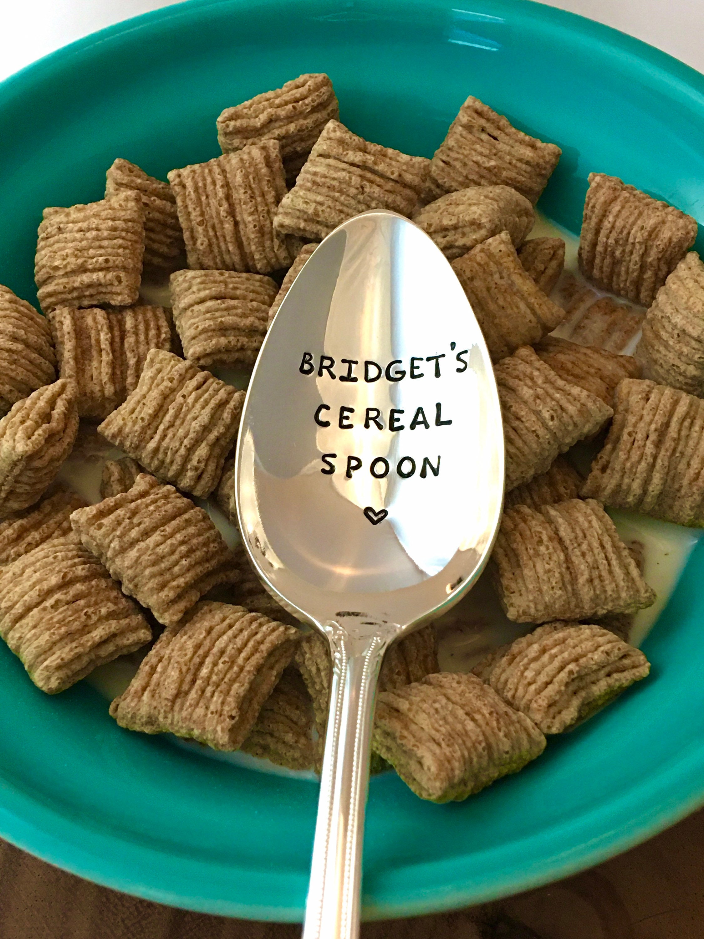 Custom name cereal spoons Vintage Silverplate hand stamped Etsy