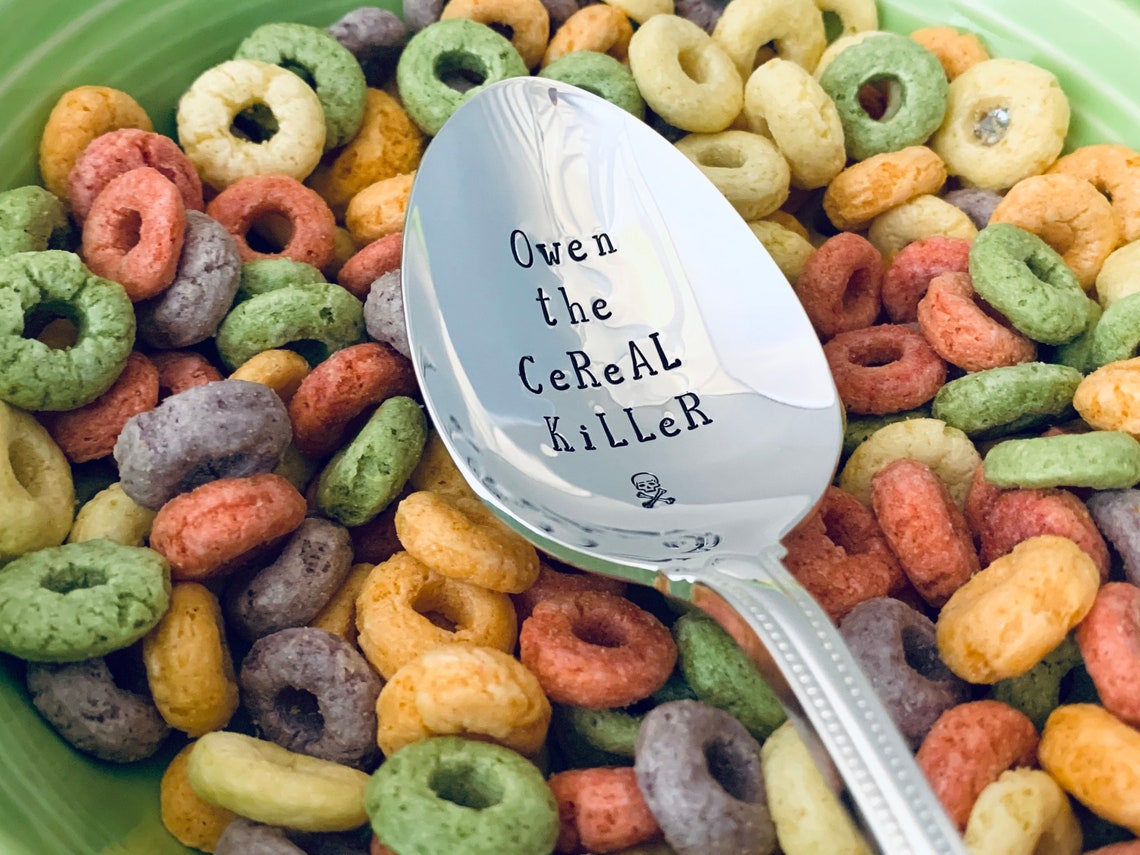 Custom cereal killer spoon Personalized cereal spoon Hand Etsy