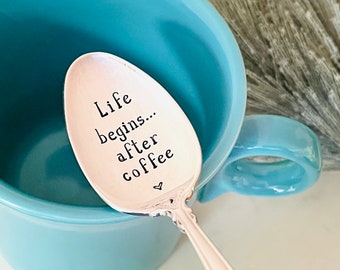 Custom coffee spoons - Vintage hand stamped spoon - Personalized teaspoon - Fun gift ideas - Best friend spoon - Customized coffee spoons